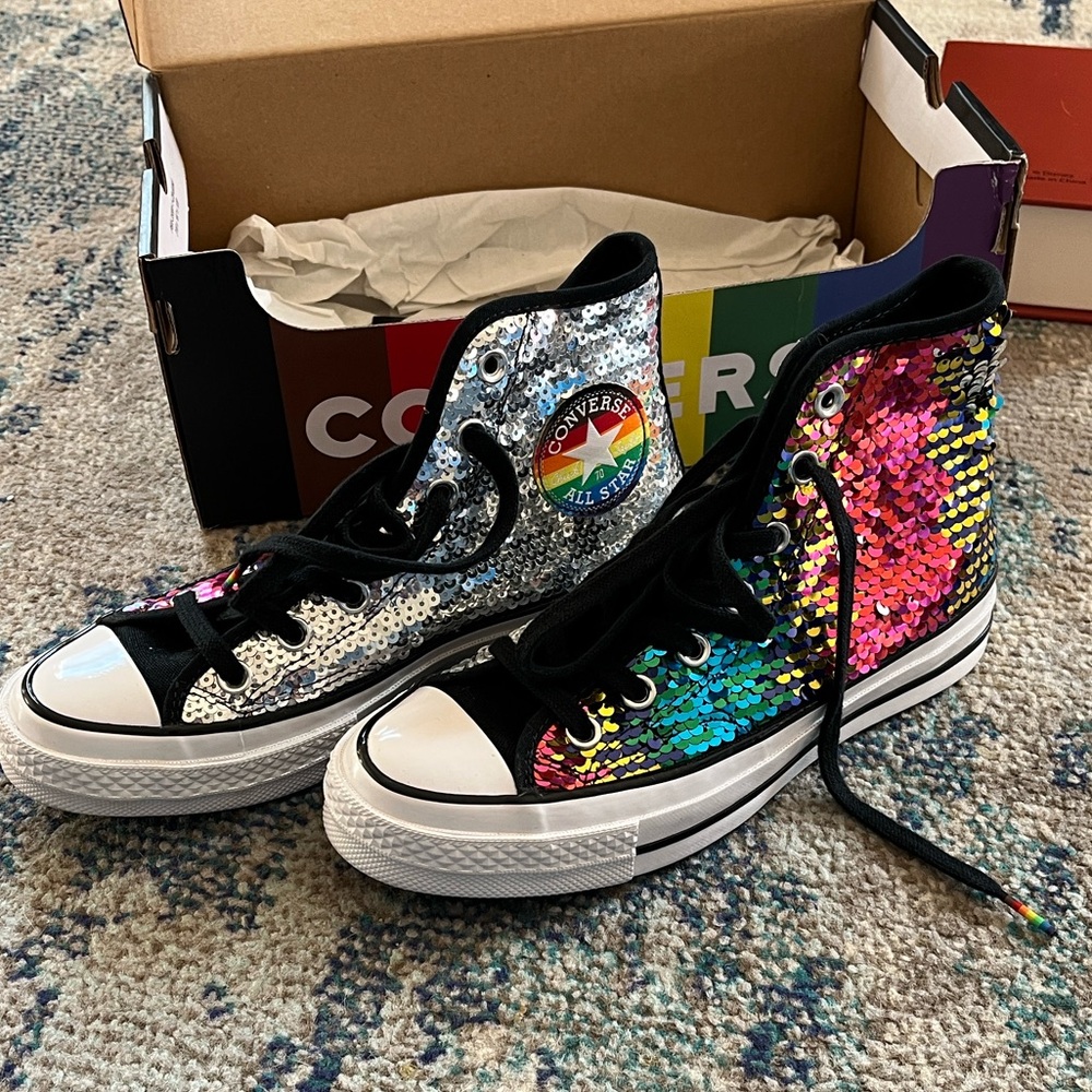 Converse Women's Pride Multicolor Sequin High-Tops